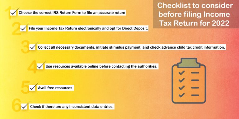 Checklist To Consider Before Filing Income Tax Return For 2022 To Speed ...